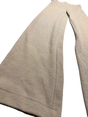 ✨White Fox Knit Flare Pants Tan High Rise Lounge‎ Wide Leg Small✨ thumbnail 3