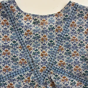 Holding Horses Anthropologie Blue Floral Babydoll‎ Mini Dress Crochet Trim - 10 thumbnail 8