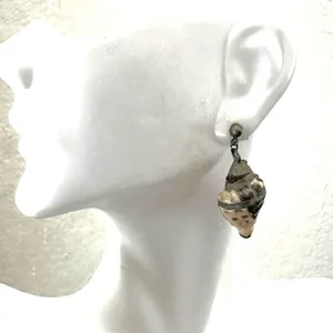 Silver tone shell drop earrings thumbnail 3