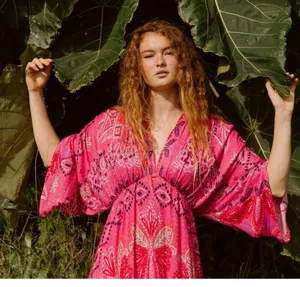 AVY Bandanna Kimono Dress Pink Size XL thumbnail 5