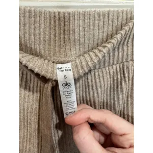 Alo Yoga Muse Ribbed Jogger Sweatpants Gravel Heather Sz S thumbnail 7
