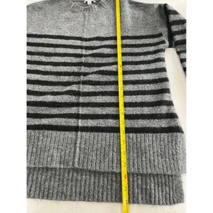 Current Air Striped Tunic Sweater Gray Black Long Sleeve‎ Pullover XS thumbnail 4
