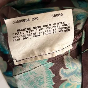 AGB Y2K Floral Lace Trim Empire Waist Top Brown & Teal Large thumbnail 5