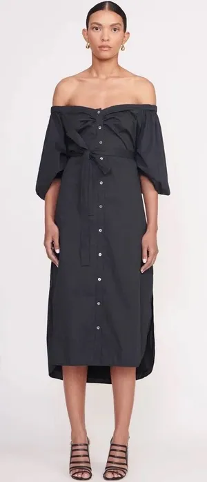 NEW NWT Staud Reese dress in black thumbnail 1