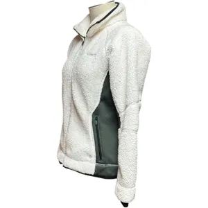 Columbia Sherpa Fleece Jacket Coat White Green Medium thumbnail 4