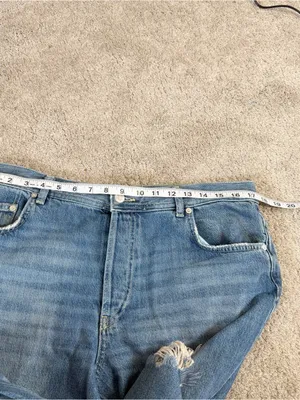 We The Free Women’s Maggie Mid Rise Raw Hem Straight Leg Jeans Sequoia Blue 31 thumbnail 11