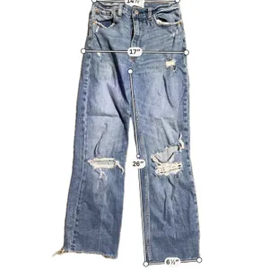 Abercrombie&Fitch The Ankle Straight Ultra High Rise Distressed Jeans Blue 27/4R thumbnail 3