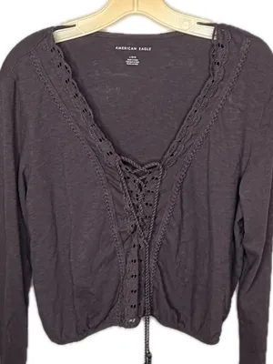 American Eagle Lace Up Top thumbnail 2