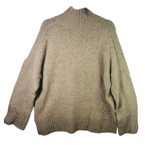 Abercrombie & Fitch Mock Neck Sweater‎ Tan Beige Wool Blend Knit Large Oversized thumbnail 2