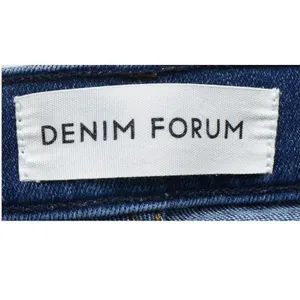 Denim Forum High Waisted Straight Leg Jeans Medium Wash Raw Hem Stretch Size 25 thumbnail 4