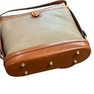 Dooney & Bourke Vintage Leather Shoulder Taupe Tan Cavalry Spectator Crossbody thumbnail 9