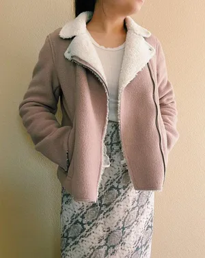 Pink Fur Lined Coat Size M thumbnail 1