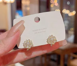 18K Gold Plated Crystal Snowflake Gold Hoop Earrings for Women thumbnail 1