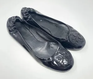 Tory Burch Reva Classic Patent Leather Ballet Flats Black Size US‎ 7.5 thumbnail 1