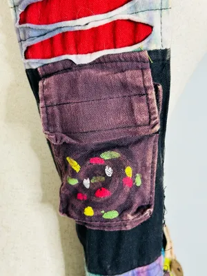Rising International Patchwork Hobo Bag Colorful Boho Retro Fabric Festival thumbnail 5