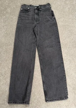 Everlane Way-High Jean Washed Black Wide Leg Jeans Size 24 Regular WW-GHB-4474B thumbnail 1