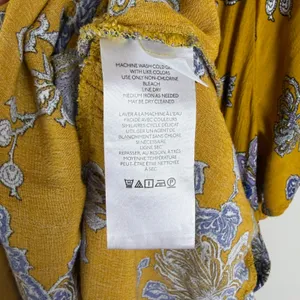 By Anthropologie Robin Tiered Mini Dress Small Yellow Floral Paisley Boho‎ Flowy thumbnail 7