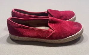 Clarks Collection Cushion Soft Red Suede Espadrille Slip-On Shoes thumbnail 1