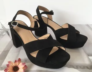 Black Suede Heels, Size 7 thumbnail 1