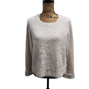 Rachel Zoe Sweater Womens Size L‎ Light Beige Crew Neck Textured Knit Cozy Chic thumbnail 2