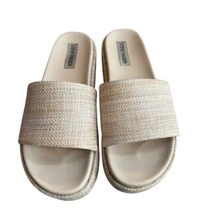 Steve Madden Women’s 9 Kasper Woven Textured Platform Slide‎ Sandals Beige Tan thumbnail 3