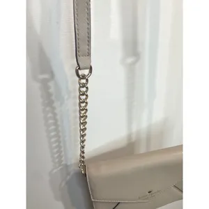 Kate‎ Spade New York Envelope Crossbody Bag Beige Saffiano Leather Gold Chain thumbnail 13
