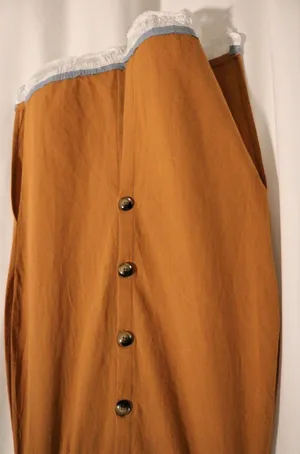 Tan Skirt with splits fringes button front midi thumbnail 5