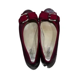 Michael Kors Women's Red Leather Ballet Flats Size 7.5M Slip-On Casual Shoes thumbnail 5