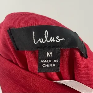 NWT Lulus Bursting With Beauty Halter Trumpet Midi Dress‎ in Berry Red Size M thumbnail 7