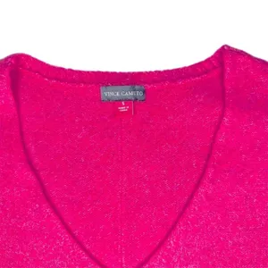 Vince Camuto Hot Pink Center Seam V-Neck Sweater Size Small thumbnail 3