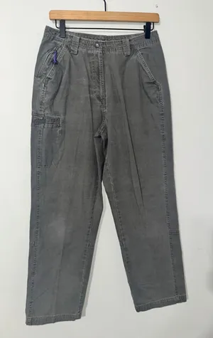LL Bean Womens Size 8 Gray Cotton Blend Utility Cargo Pants Outdoor‎ Hiking thumbnail 1