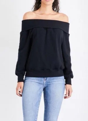 Good American black off the shoulder sweatshirt thumbnail 9