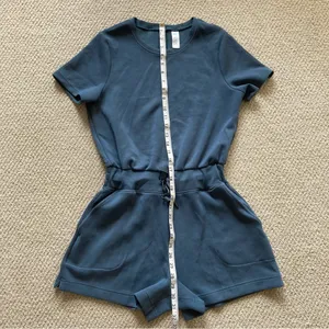 Spanx Airluxe Romper Short Romper Blue Size Small Short Sleeve Shorts GUC thumbnail 5