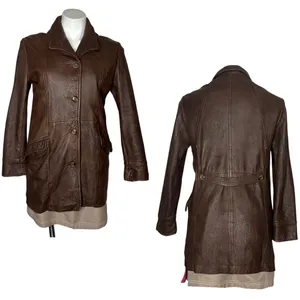 LEATHERS By NEW ENGLAND Sports Wear Brown Leather Jacket Half Belt VINTAGE thumbnail 13