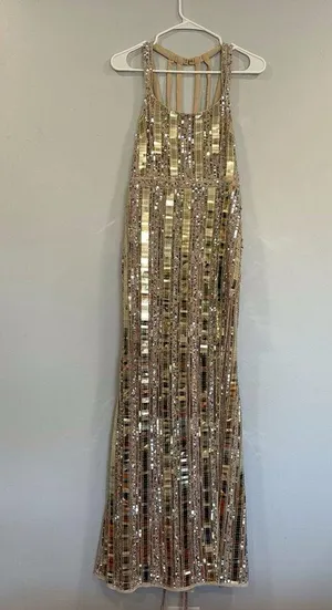 Mac Duggal Halter Neck Embellished Detailed Back Gown Style #93981 thumbnail 5