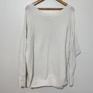 OFFLINE by Aerie Home Stretch Sweater Size Large White Boatneck Off The Shoulder thumbnail 5