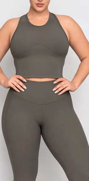 SKIMS Performance Racerback Tank Gunmetal thumbnail 1