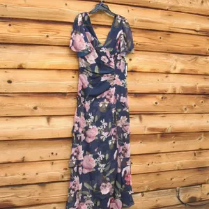 NWT XSCAPE Women's Surplice Tiered Gown Size 12 Blue thumbnail 7