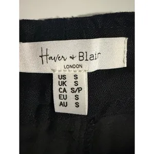 Haver + Blair Black Embroidered Wide Leg Linen Blend Pants Womens Small Boho thumbnail 4