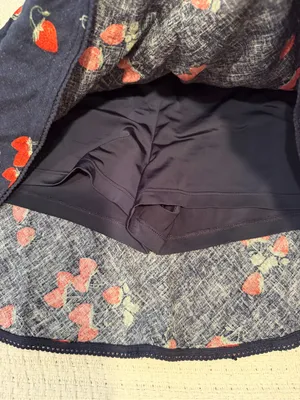 Abercrombie & Fitch Navy Mini Skirt with Red Strawberry Print thumbnail 3