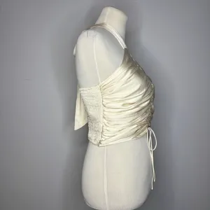 Blush- White Halter Top w/ Center Tie thumbnail 2