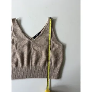 Quince 100% Mongolian Cropped Cashmere Tank Large Oatmeal thumbnail 7