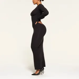 SKIMS Fits Everybody Corset Long Sleeve Dress in Onyx Large Sold Out NWT thumbnail 3