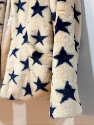 Chaser Faux Fur Star Collarless Jacket Medium thumbnail 8