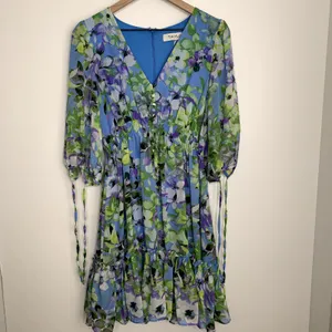 Taylor Floral Chiffon Mini Dress Enchanted Bloom Floral Womens Size 6 thumbnail 2