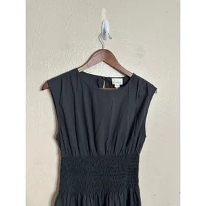 Luxely Willow Dress in Meteorite Black size S Midi Smocked Waist thumbnail 7