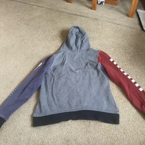 Fox Gray and Red Color-Blocked Hoodie thumbnail 6