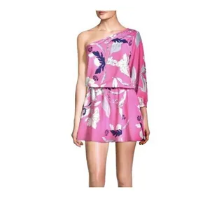 Yumi Kim Pink Floral One Shoulder Mini Dress Women’s size Small NWT‎ thumbnail 2