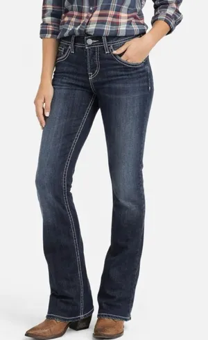 Silver Jeans NATSUKI Medium Wash Boot Cut Jeans. Size 28/33 thumbnail 1