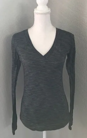Lululemon Women V-Neck Long Sleeve Workout Shirt thumbnail 1